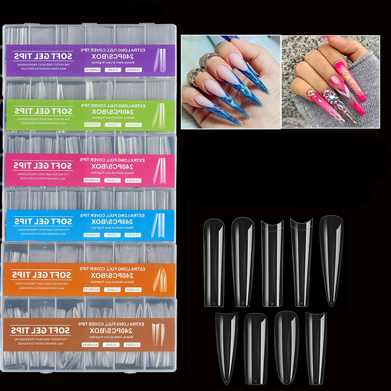 Nail Art Xxl - 240 peças xxl unhas falsas extra