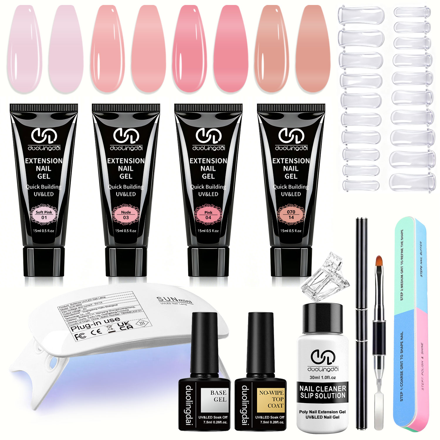 Polygel Nail Kit - Duolingdai Gel de Extensão de Unhas