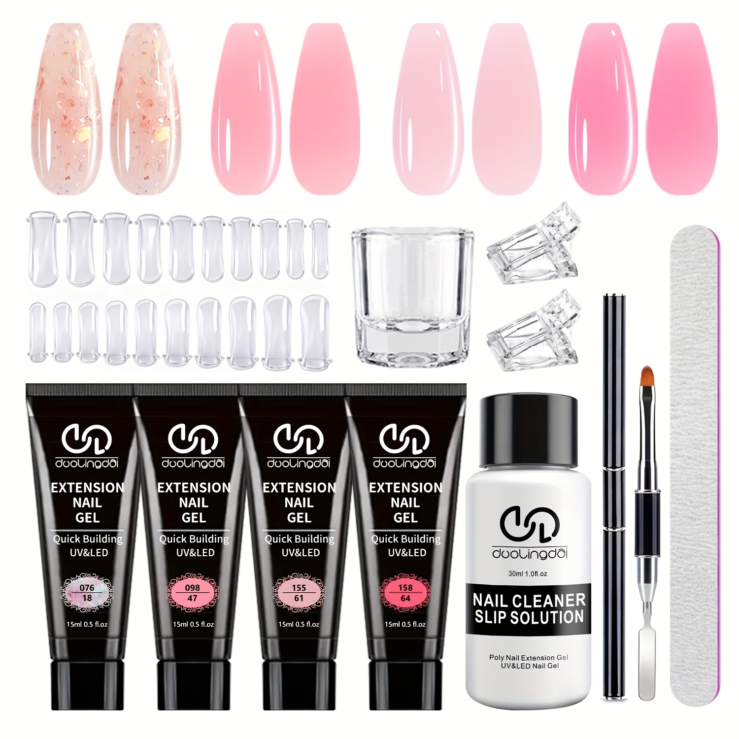Polygel Nail Kit - Kit inicial de gel poli para
