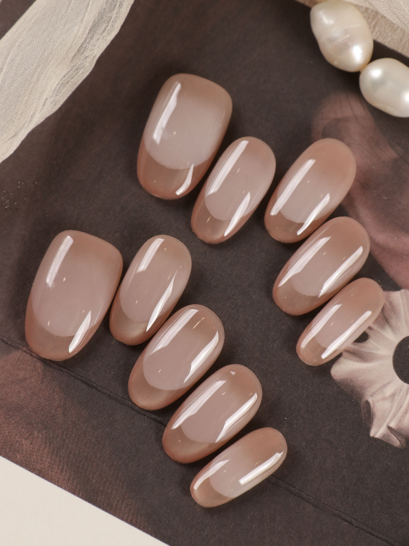 Nail Art Press On - 10 Unidades de Unhas Postiças Curtas