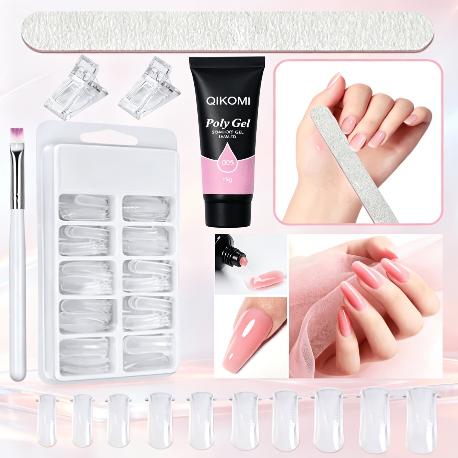 Polygel Nail Kit - Kit de Extensão de Unhas QIKOMI