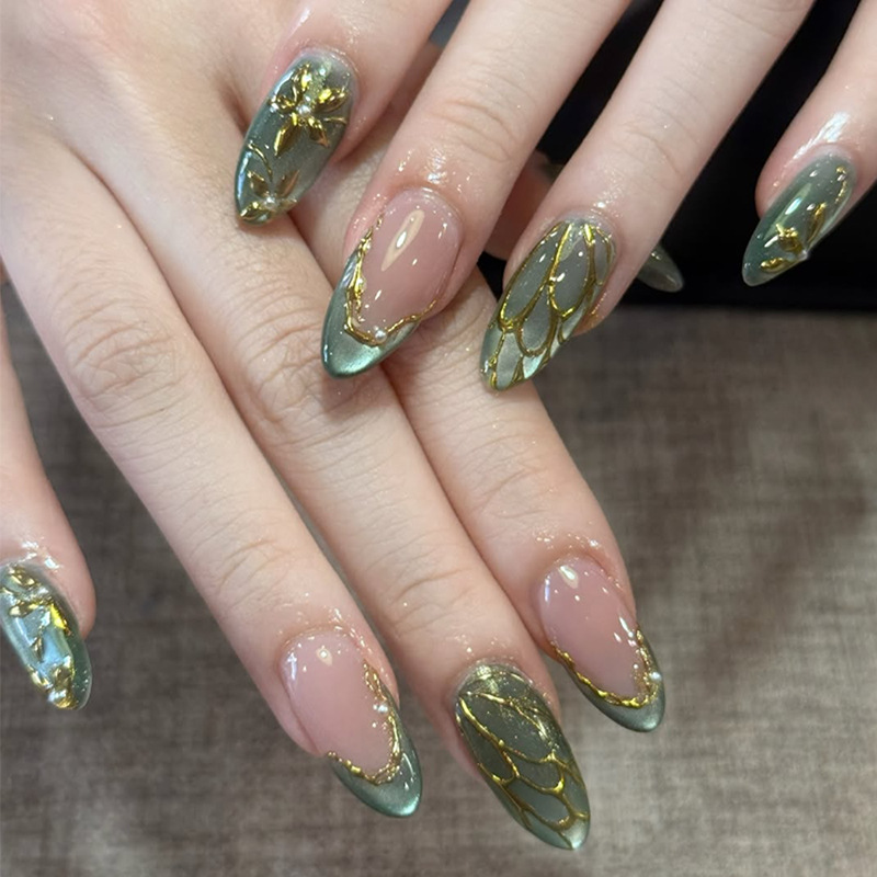 Nail Art Press On - 24 Unidades de Unhas Postiças Olho