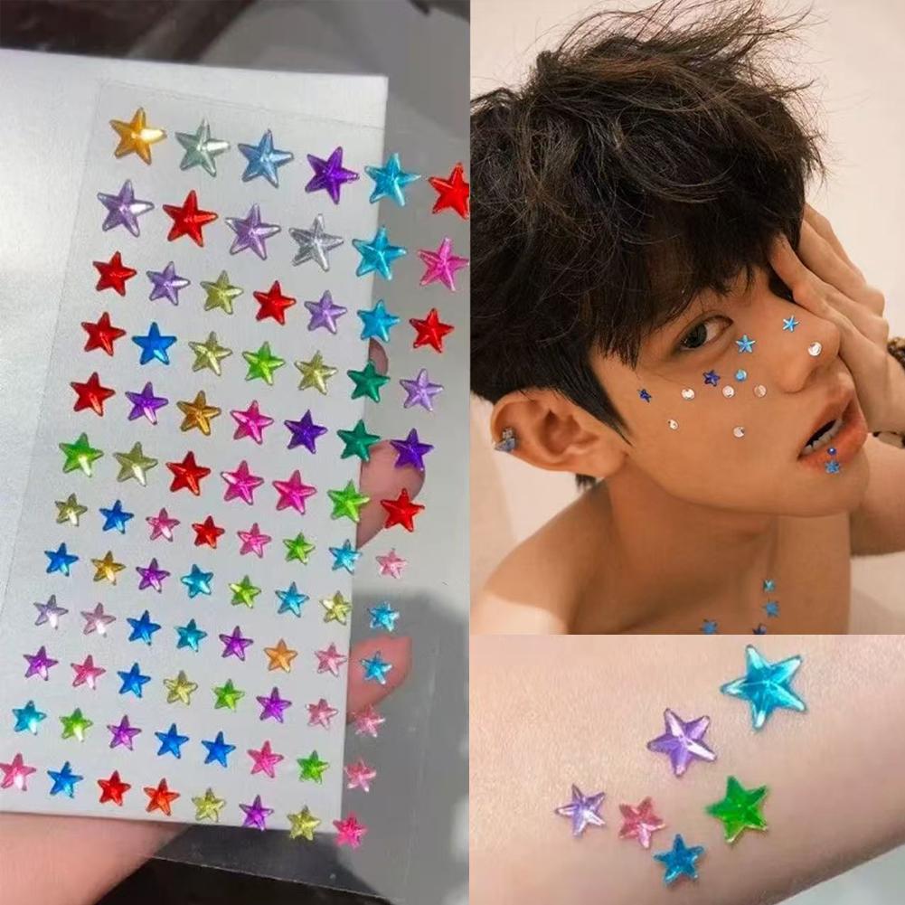 Nail Art Design - Adesivos de Strass Coloridos para Rosto,
