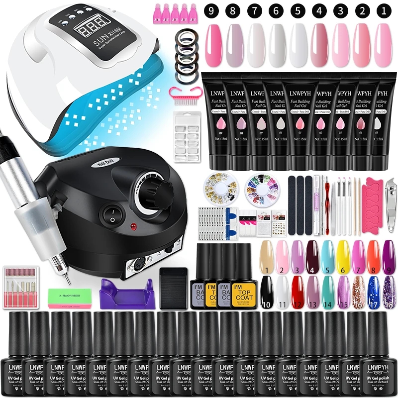 Polygel Nail Kit - Conjunto de esmalte em gel, kit