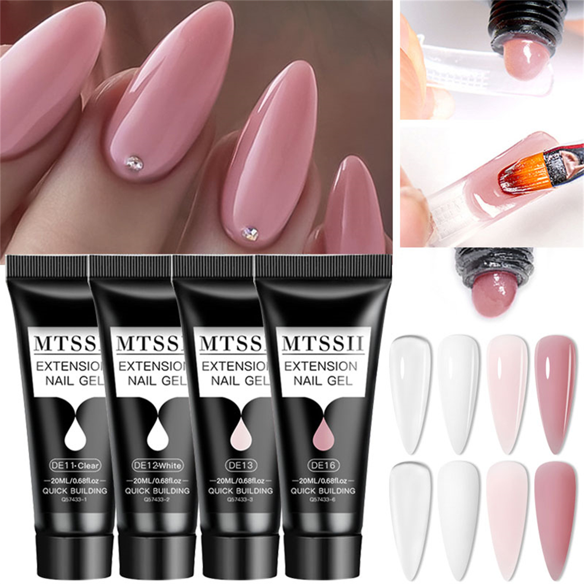 Polygel Nail Kit - Conjunto de Gel para Extensão de