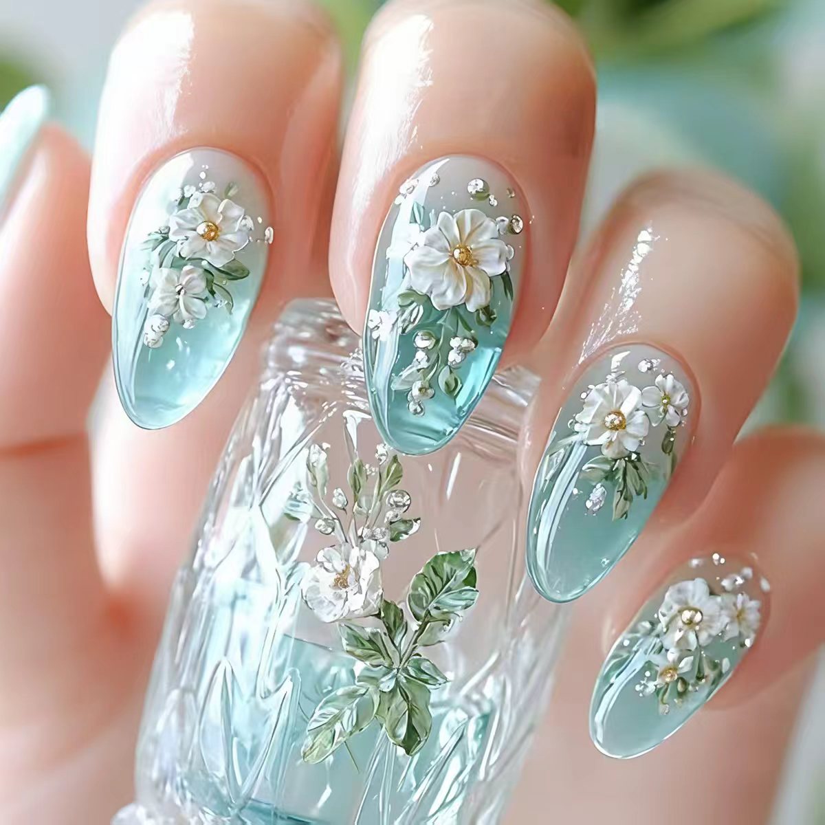 Nail Art Design - Unhas postiças médias para mulheres e