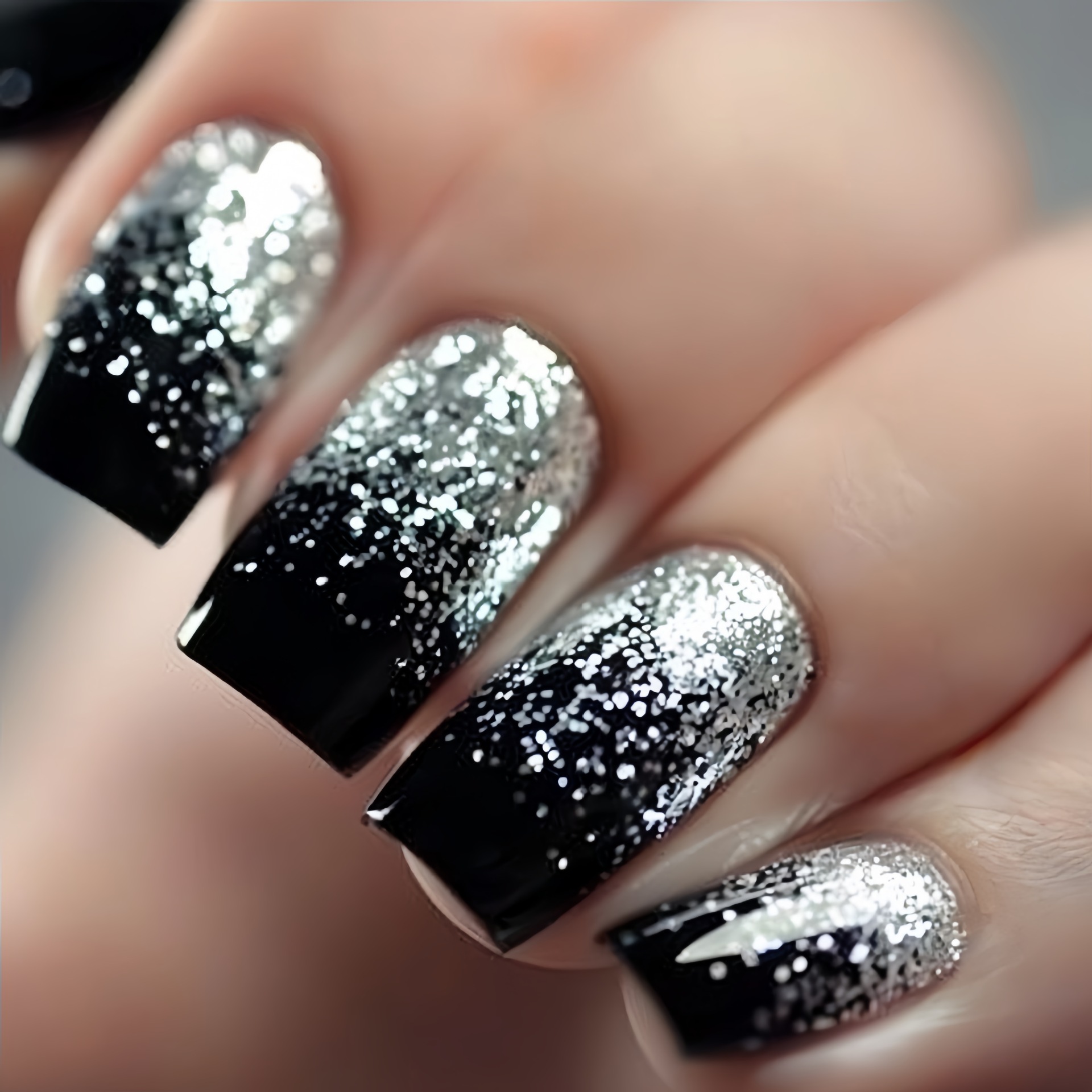 Nail Art Press On - Unhas falsas curtas e médias, gradiente