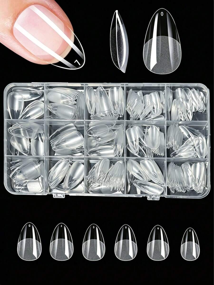 Nail Art Press On - 330 peças de unhas postiças curtas