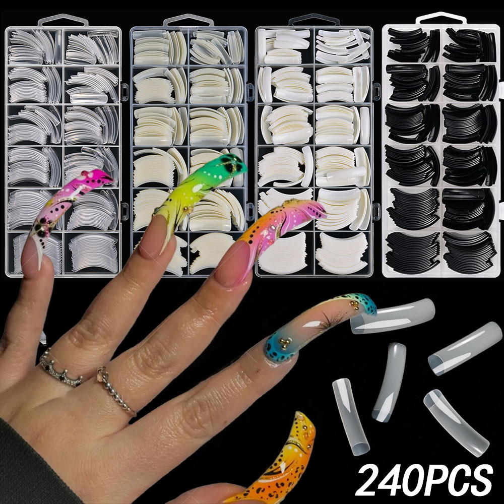 240pc falcão curvado longo qua - Nail Art Xxl avaliação e preço