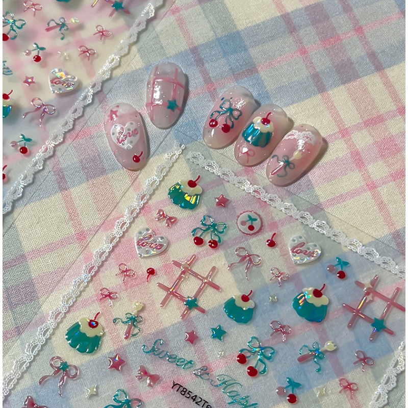 1Pç Adesivos de Unha de Cereja - Nail Art Red Cherry avaliação e preço