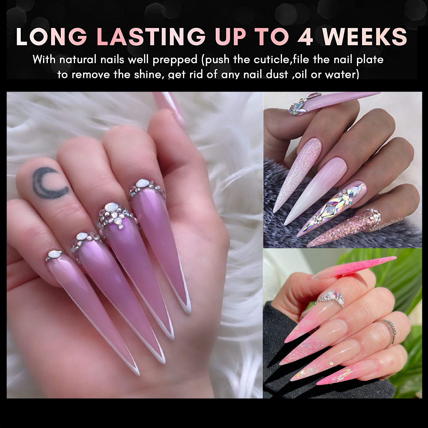 Extra Long Stiletto Unhas Post - Nail Art Xxl avaliação e preço