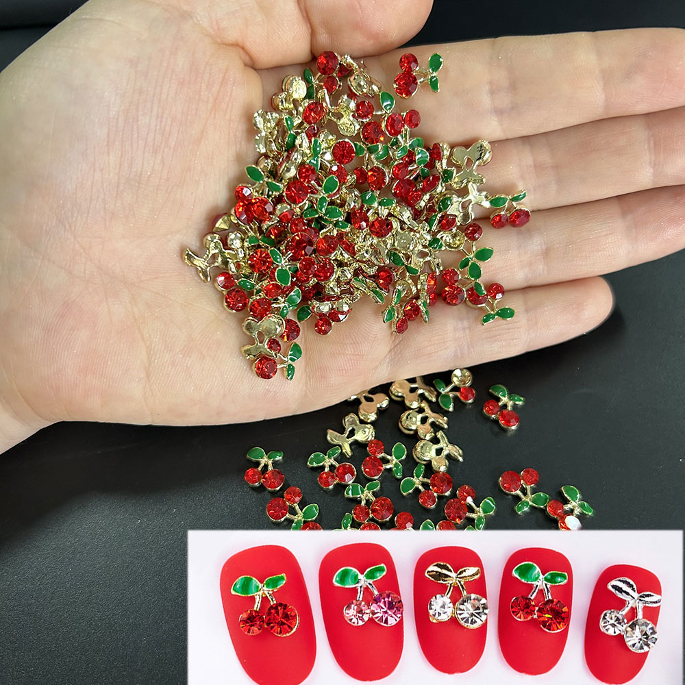20 pçs/saco cereja aolly encan - Nail Art Red Cherry avaliação e preço