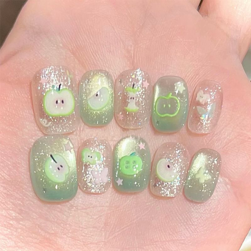 10 pçs artesanal bonito falso  - Nail Art Press On avaliação e preço