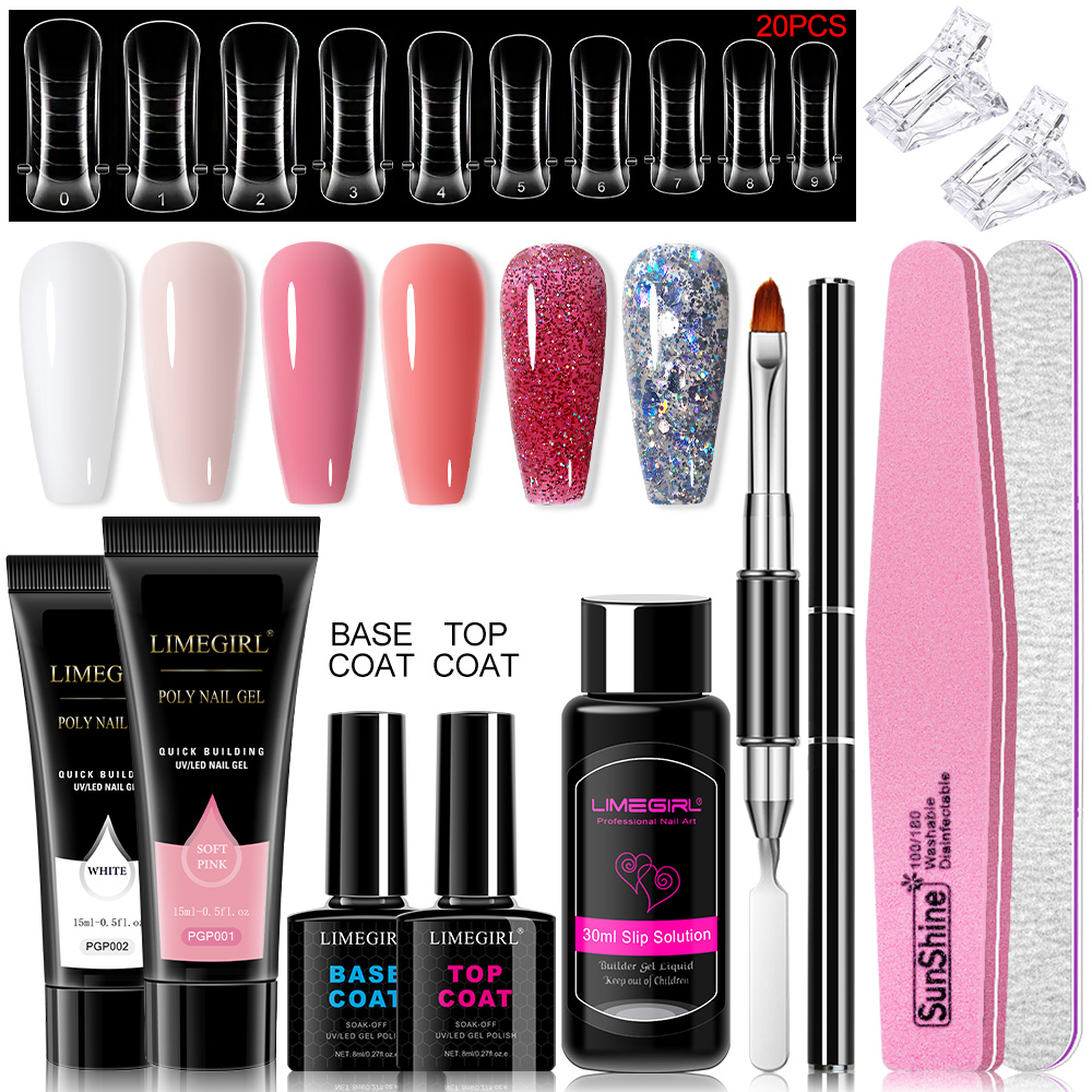 Conjunto de gel poli para exte - Polygel Nail Kit avaliação e preço