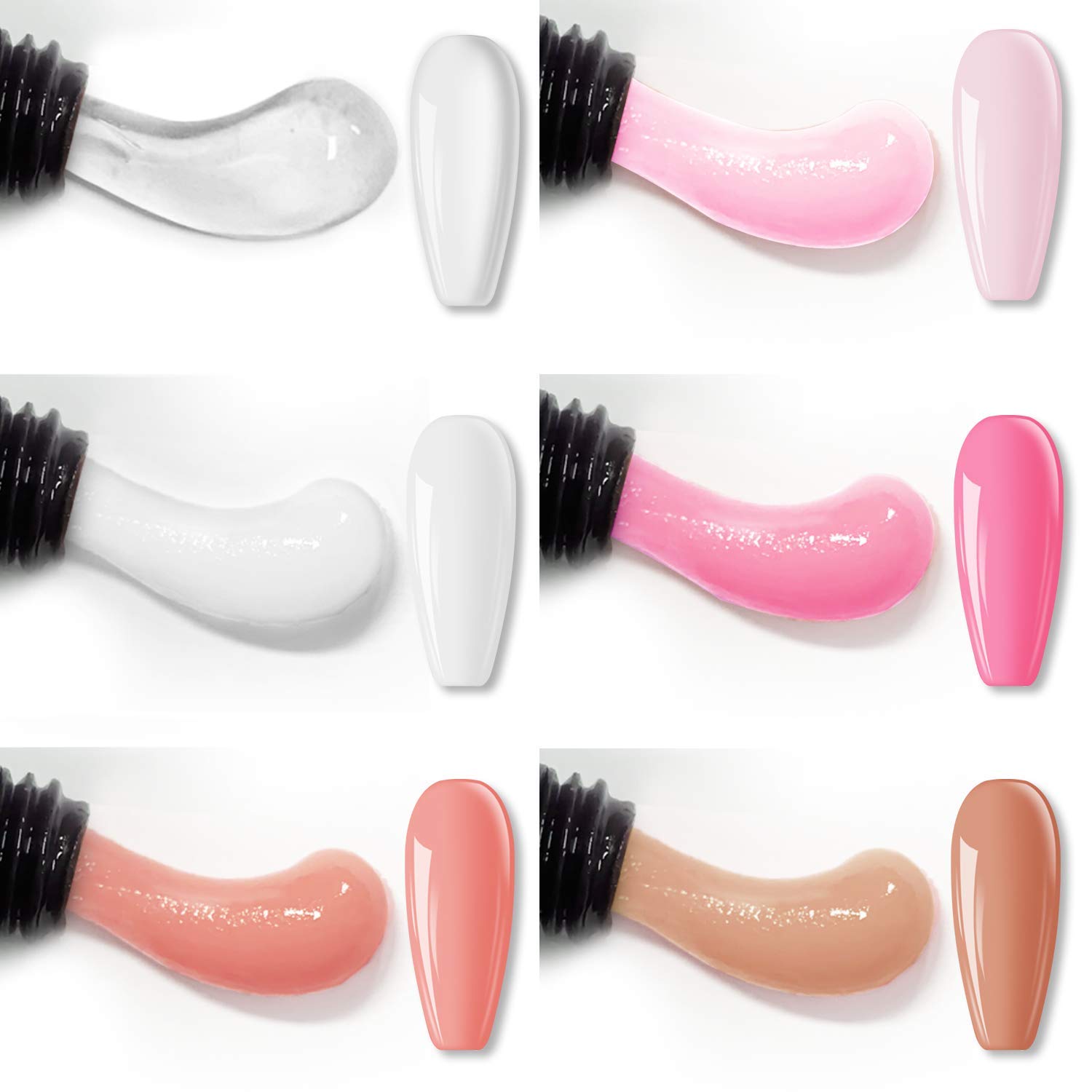 Jogo poli do gel do prego-6 co - Polygel Nail Kit avaliação e preço