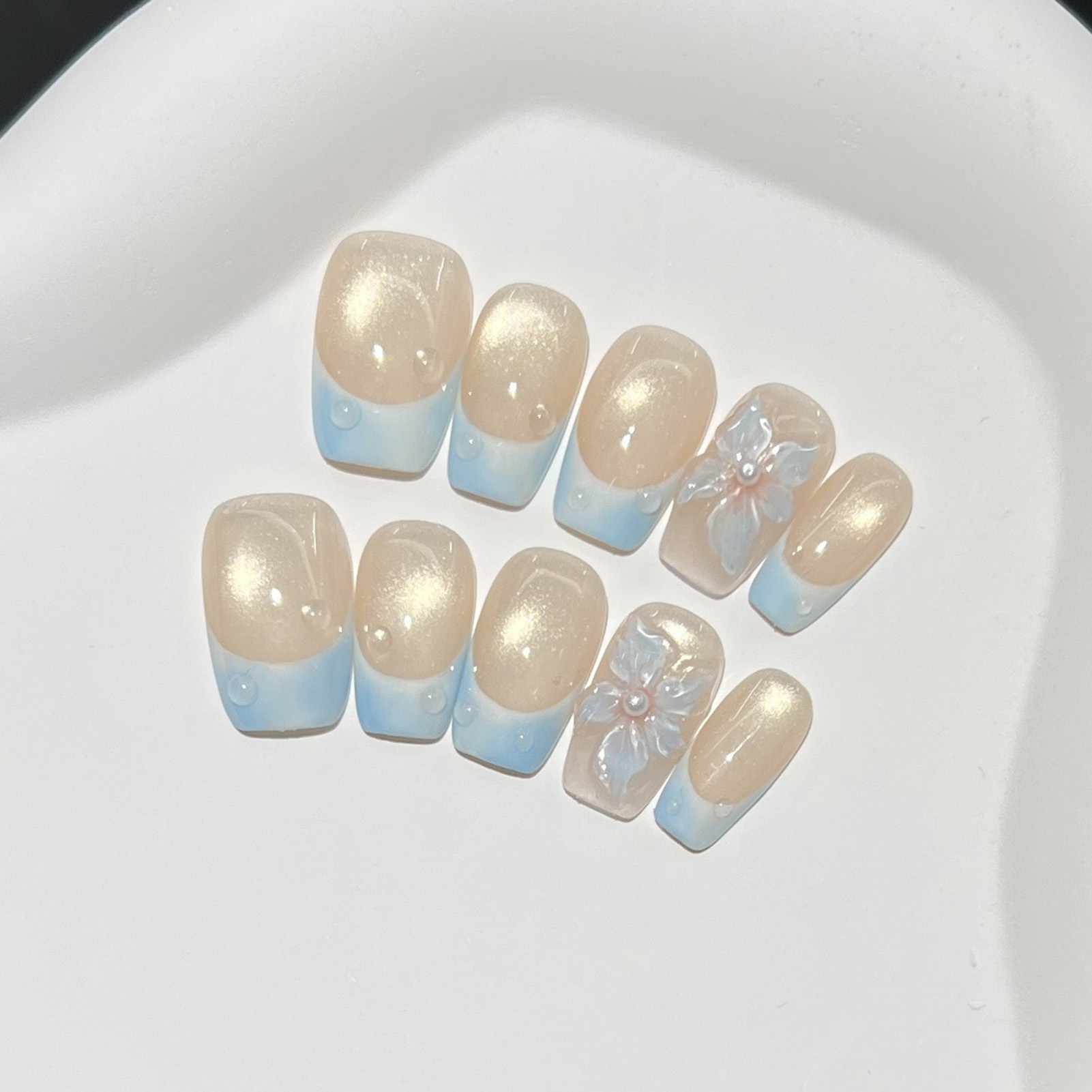 10 peças de unhas postiças cur - Nail Art Press On avaliação e preço