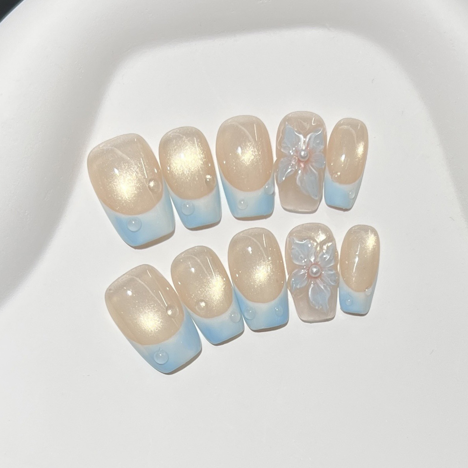 10 peças de unhas postiças cur - Nail Art Press On avaliação e preço