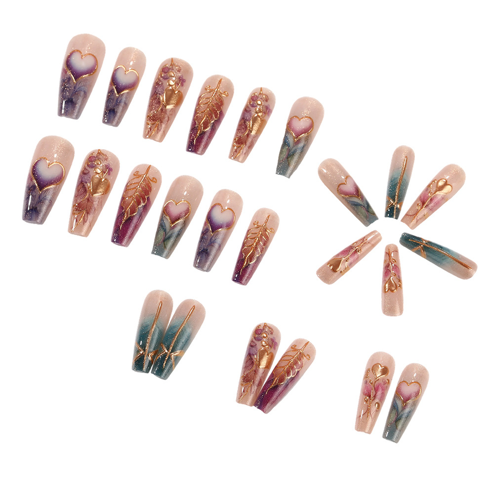 24 pçs/set 3D unhas falsas par - Nail Art Design avaliação e preço