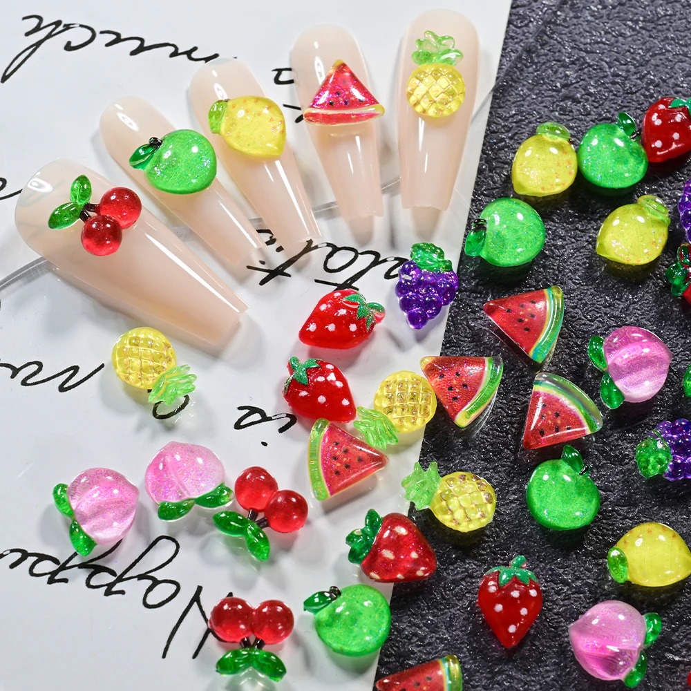 100 Peças de Acessórios 3D de  - Nail Art Red Cherry avaliação e preço