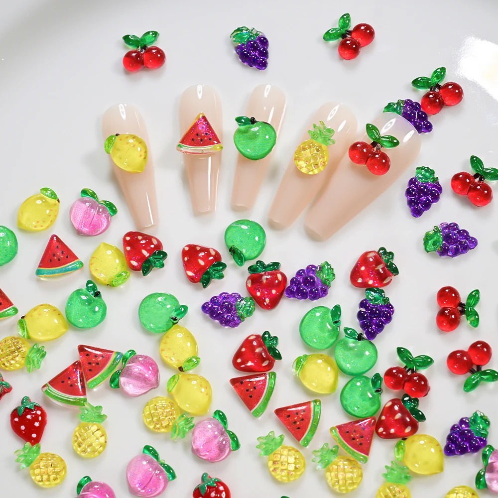 100 Peças de Acessórios 3D de  - Nail Art Red Cherry avaliação e preço