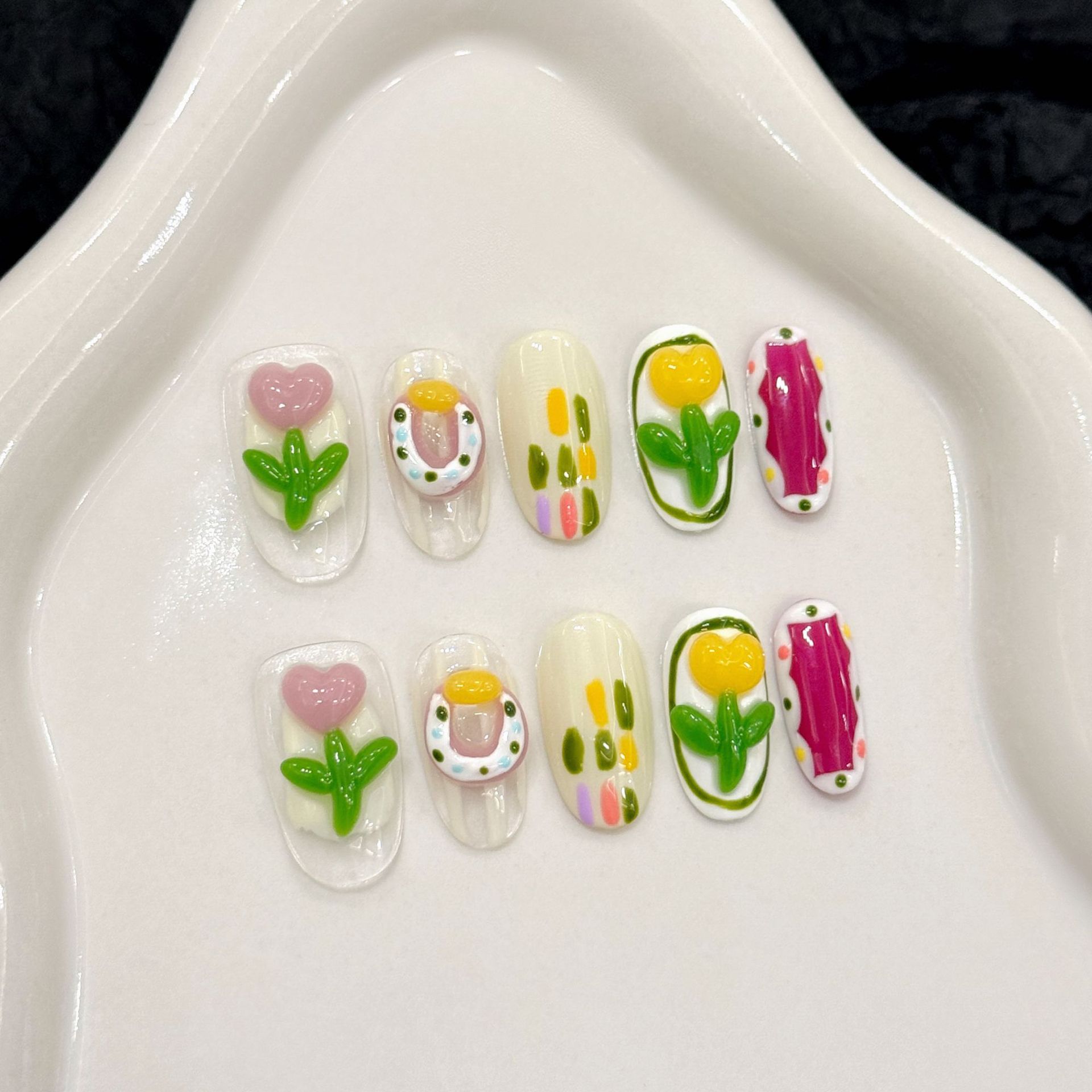 10 pçs artesanal imprensa em u - Nail Art Press On avaliação e preço