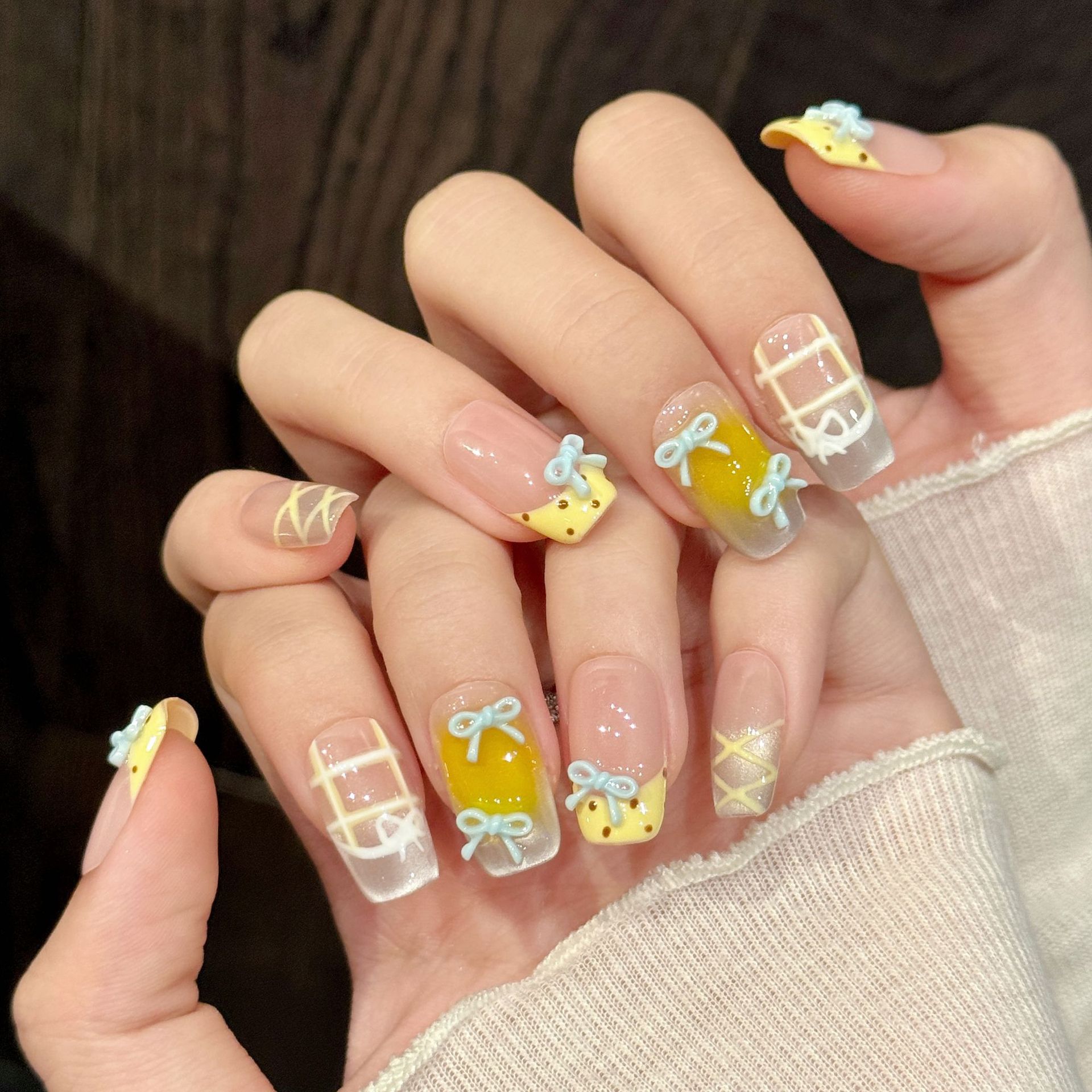 10 pçs artesanal kawaii bonito - Nail Art Press On avaliação e preço