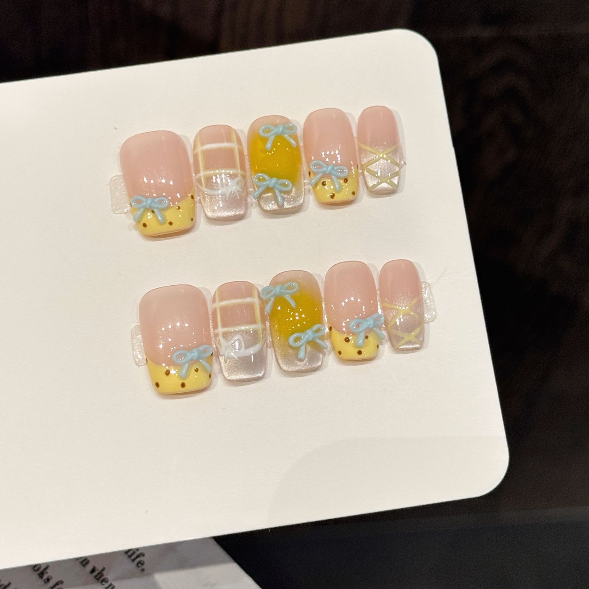 10 pçs artesanal kawaii bonito - Nail Art Press On avaliação e preço