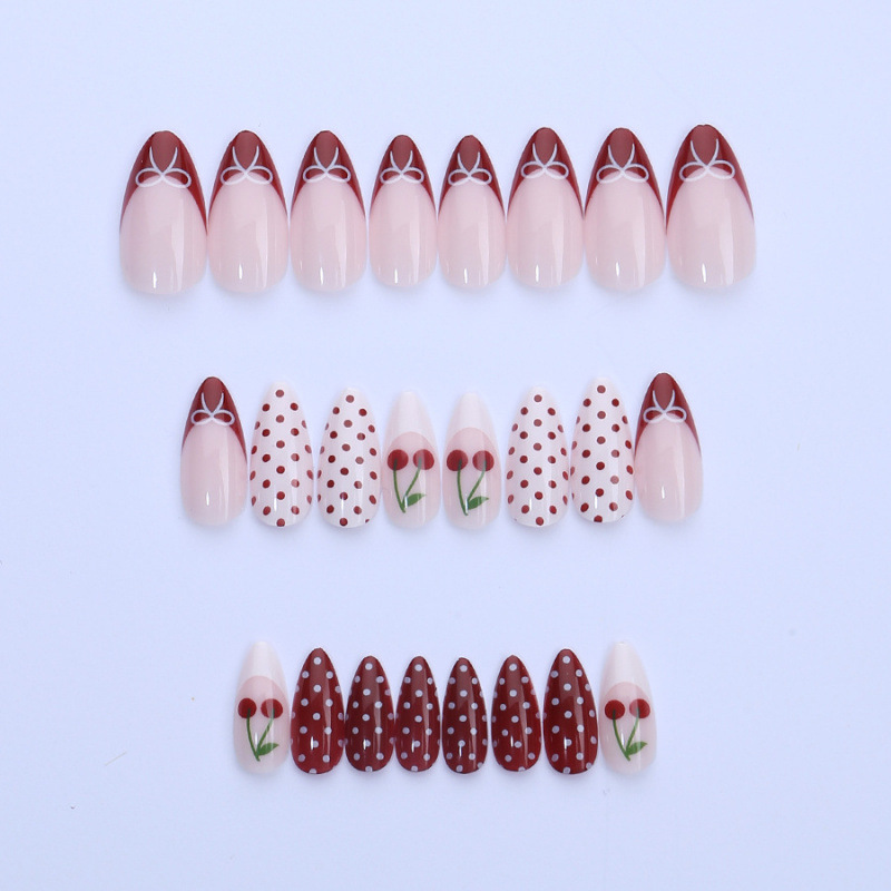 24 Unidades de Unhas Postiças  - Nail Art Red Cherry avaliação e preço