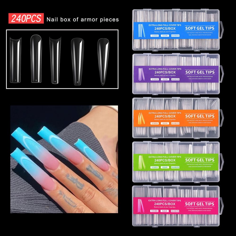 240 Peças/Caixa Unhas Postiças - Nail Art Xxl avaliação e preço