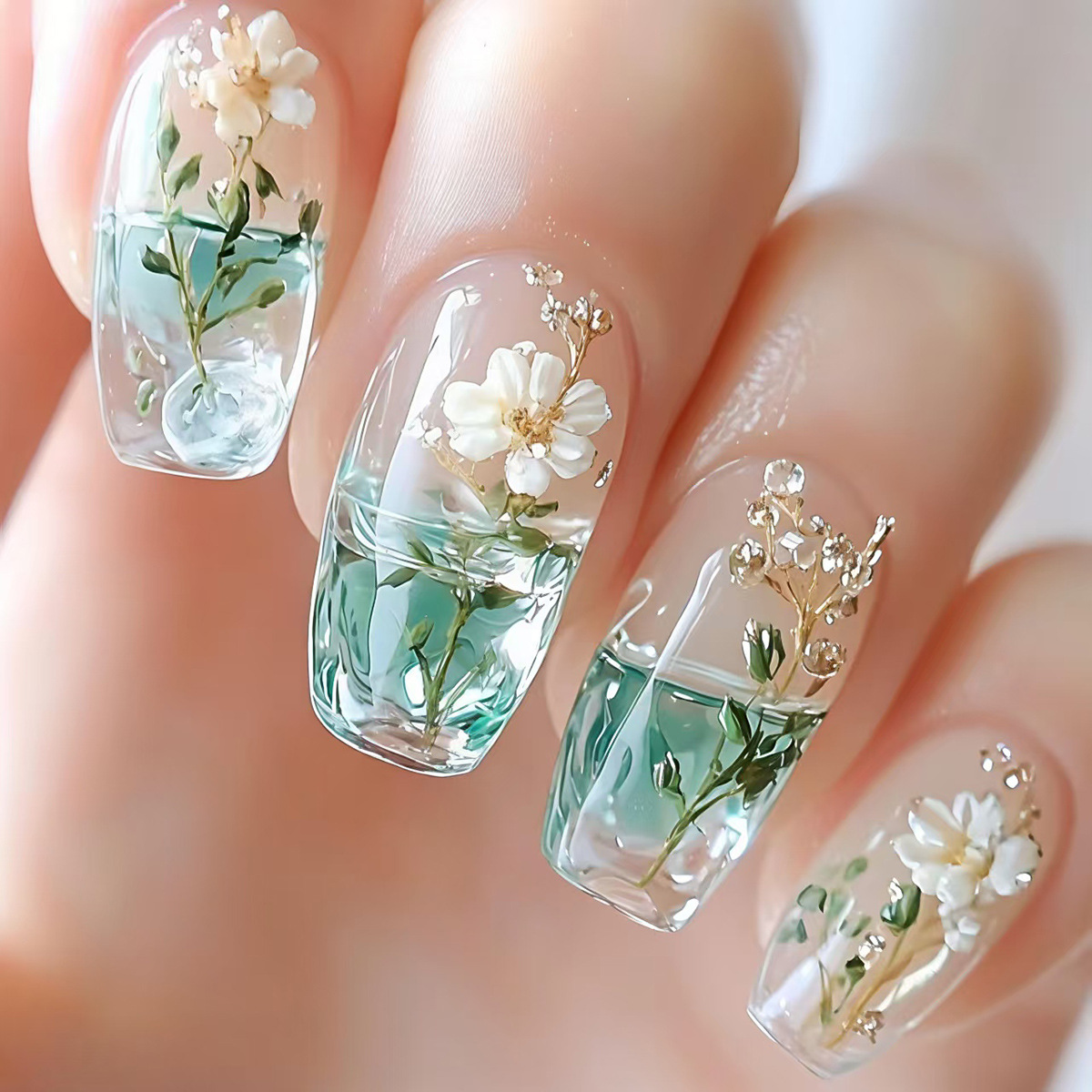 Unhas postiças médias para mul - Nail Art Design avaliação e preço