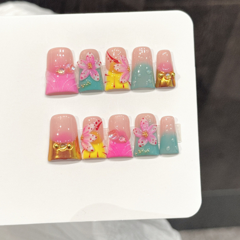 10 pçs estilo oceano unhas fal - Nail Art Press On avaliação e preço