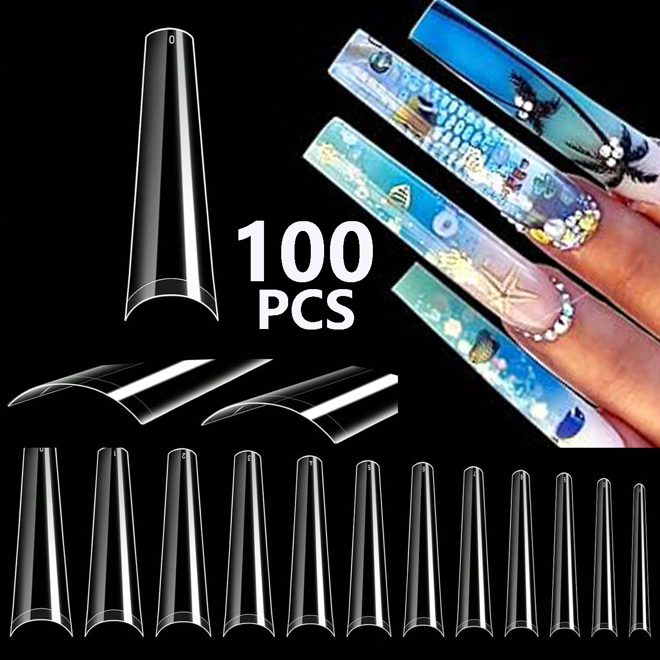 100 peças de unhas postiças tr - Nail Art Xxl avaliação e preço