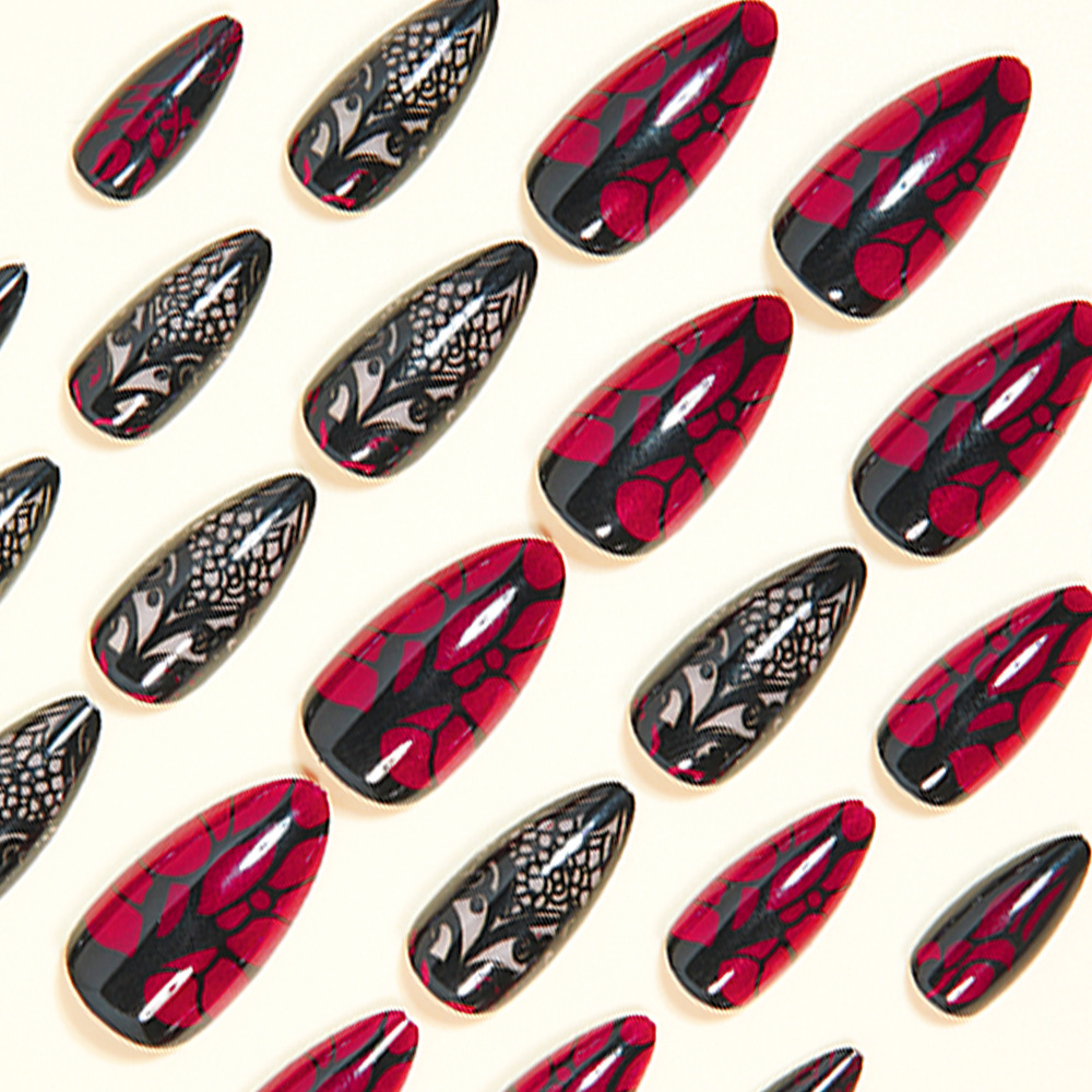 Unhas postiças médias para mul - Nail Art Press On avaliação e preço