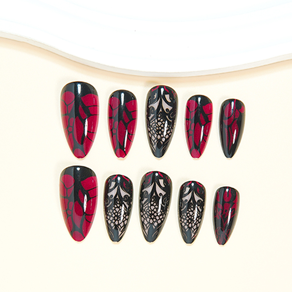 Unhas postiças médias para mul - Nail Art Press On avaliação e preço